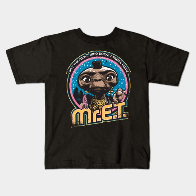 Mr. E.T. - 80s Retro Vintage Mash-Up Kids T-Shirt by Captain_RibMan